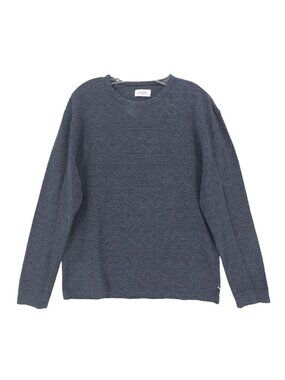 SATURDAYS NYC Men's Knit Pullover Sweater Gray Textured Pattern Size MEDIUM